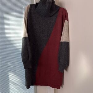 Blu Pepper Gray and Red Midi Dress